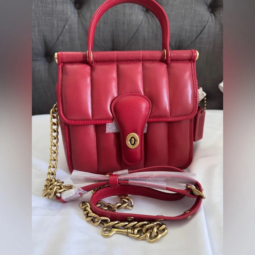 New. NWT Never used Coach Willis Top Handle 18 With Quilting - Picture 8 of 15